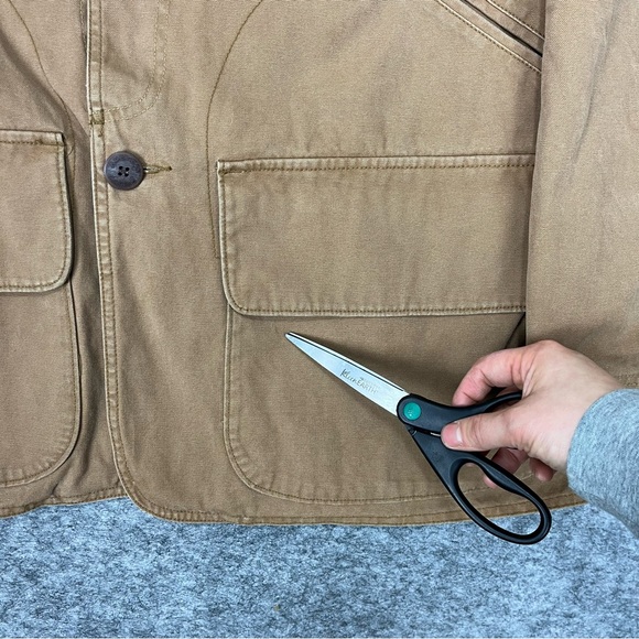 American Living Barn Jacket Mens Large Flannel Lined Corduroy Collar Chore Coat - Picture 9 of 11